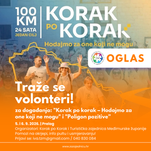 OGLAS – Traže se volonteri za događanja „Korak po korak – Hodajmo za one koji ne mogu“ i „Poligon pozitive“!
